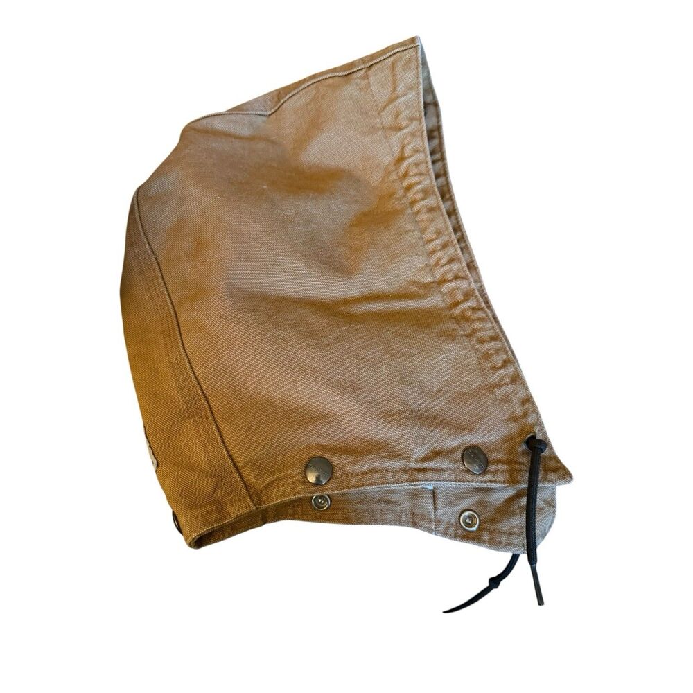 Carhartt Hoodie Men’s Button W/snap Buttons Jacket Brown Canvas Sherpa Lined